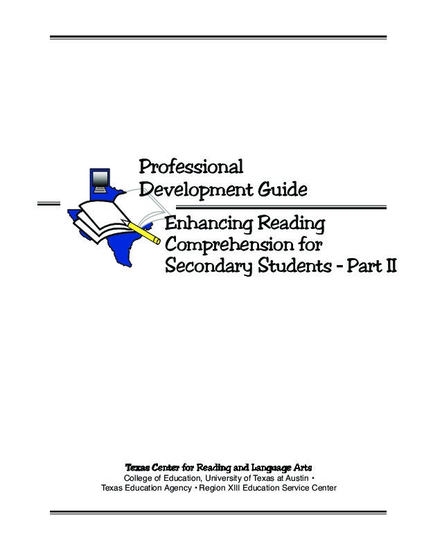 Enhancing Reading Comprehension For Secondary Students Part II The 