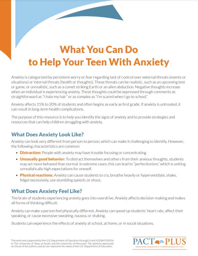 What You Can Do To Help Your Teen With Anxiety The Meadows Center